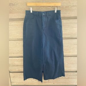 Madewell black jeans cropped wide leg